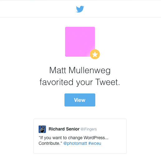 Matt Mullenweg Favourite Tweet
